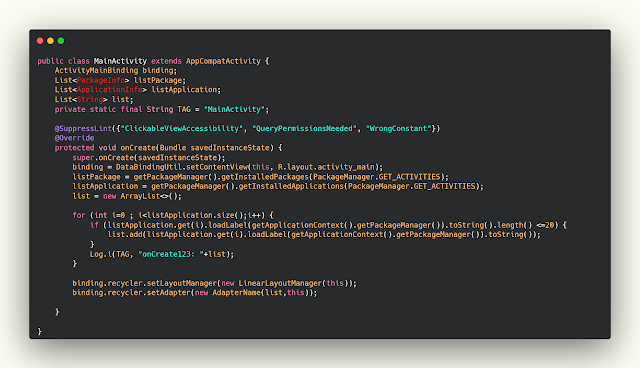 How to get all names of apps in your device android studio