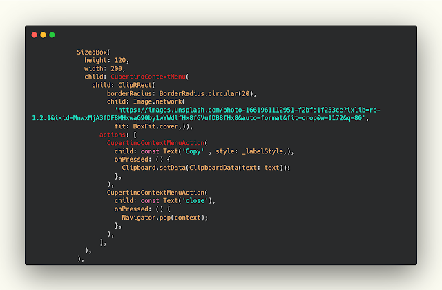 How to use CupertinoContextMenu In Flutter