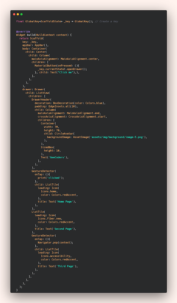 شرح استخدام الnavigation drawer في فلاتر بشكل مبسط