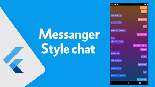 تصميم صفحة تطبيق messanger مع تدرج الالوان اثناء عمل Scroll