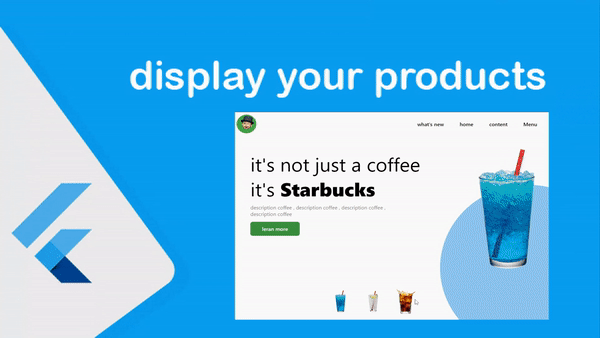 تصميم صفحة ويب لعرض منتجاتك مع انميشن عند تمرير الماوس على العنصر في flutter