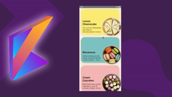 تطبيق لعرض منتجات الحلوى لمتجرك مع انميشن متعدد الاستخدام kotlin multi platform