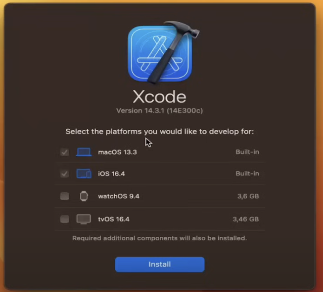 تثبيت وإعدادات Xcode
