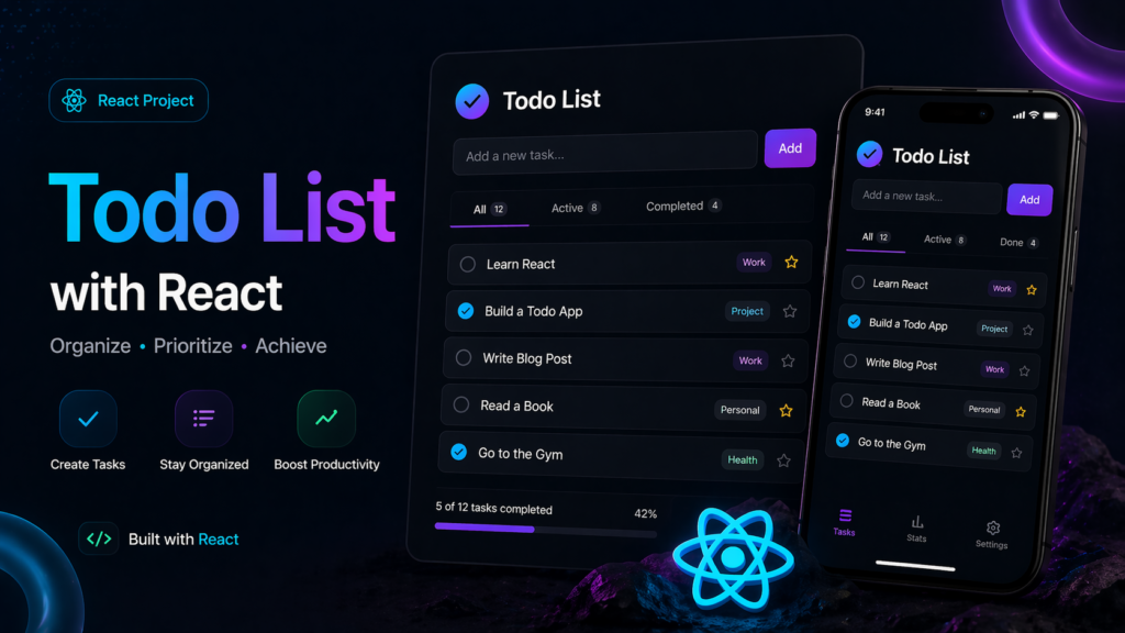 شرح React Todo List TypeScript لبناء تطبيق مهام احترافي خطوة بخطوة
