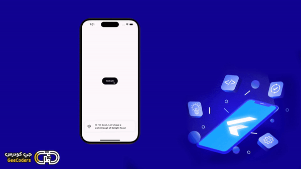شرح Flutter Toast Message : تغيير شكل Toast Message وإضافة Animation باحترافية