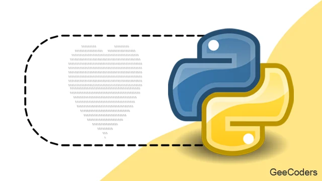 رسم قلب بالنجوم في Python باستخدام حلقات متداخلة