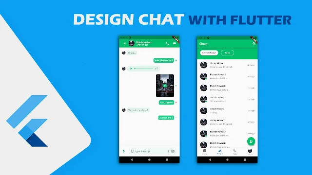 تصميم شات ui بكود فلاتر لانشاء تطبيق محادثه بشكل جميل