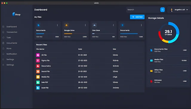 تصميم صفحة dashboard panel تعمل على بشكل responsive لتعمل على مختلف الاجهزة
