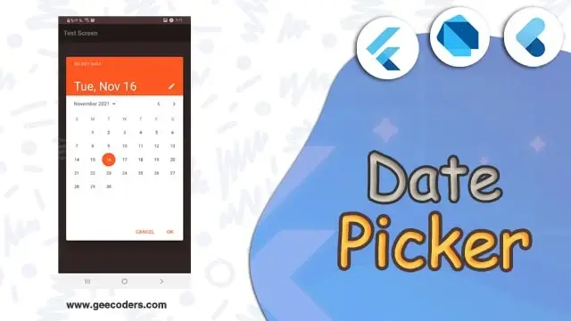 عرض مربع لاختيار التاريخ في Flutter